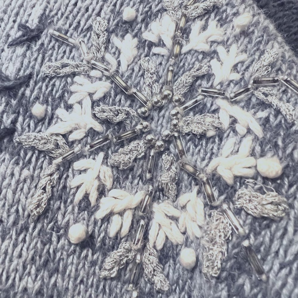 Tiara Vintage Ugly Christmas Sweater- Snowmen sparkle cardigan women's PL-Holida - Picture 7 of 12